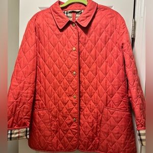 Salmon color Burberry women’s quilted coat